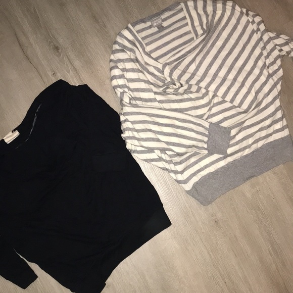 Bundle of 2 Converse Asymmetrical Cowl Neck & 3/4 Sleeve Black Sweaters - Picture 3 of 10